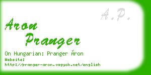 aron pranger business card